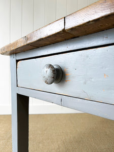 A Narrow Antique English Country Painted 6ft Sideboard or Console Table