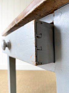 A Narrow Antique English Country Painted 6ft Sideboard or Console Table