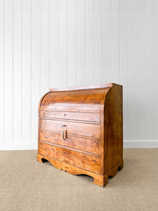 A Biedermeier Antique Writing Cylinder Bureau/Desk with Drawers c1880