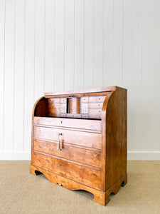 A Biedermeier Antique Writing Cylinder Bureau/Desk with Drawers c1880