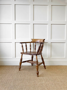 An English Country Fruitwood & Ash Bow Arm Chair