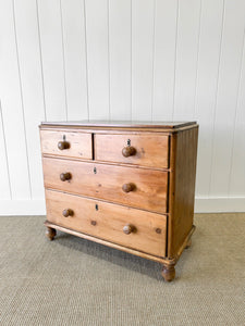 A Rustic Antique English Pine Chest of Drawers/Dresser c1890