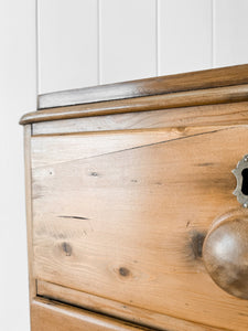 A Rustic Antique English Pine Chest of Drawers/Dresser c1890