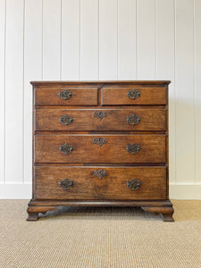 An Early 19th Century English Country Made Oak Chest of Drawers or Dresser