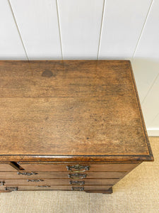 An Early 19th Century English Country Made Oak Chest of Drawers or Dresser