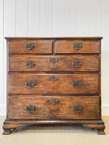 An Early 19th Century English Country Made Oak Chest of Drawers or Dresser