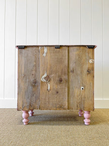 An Antique English Pink Chest of Drawers Dresser c1890