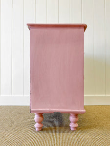 An Antique English Pink Chest of Drawers Dresser c1890