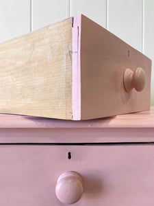 An Antique English Pink Chest of Drawers Dresser c1890