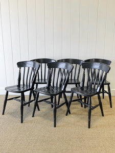 A Vintage Set of 6 Spindle Back Chairs
