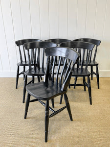 A Vintage Set of 6 Spindle Back Chairs