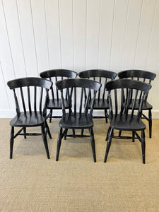 A Vintage Set of 6 Spindle Back Chairs