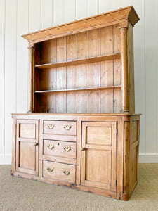 A Large 19th Century Pine Welsh Dresser or Cupboard