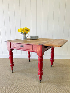 Old English Country Pine Drop Leaf Dining Table
