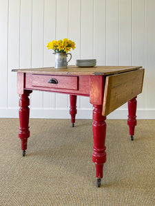Old English Country Pine Drop Leaf Dining Table