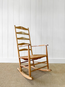 An Ash Rush Seated Rocking Chair c1890