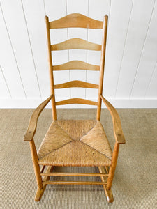 An Ash Rush Seated Rocking Chair c1890