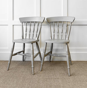 A Pair of 2 Vintage Spindle Back Chairs