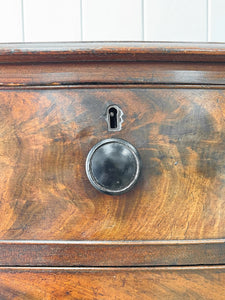 An Antique English Bow Front Mahogany Chest of Drawers c1810