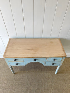 Antique English Country Pine Painted Console Table with Drawers c1890