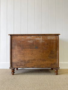 An Antique English Pine Chest of Drawers Dresser with Wooden Knobs c1890