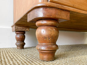 An Antique English Pine Chest of Drawers Dresser with Wooden Knobs c1890