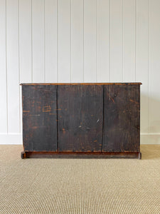 An Antique English Pine Pedestal Desk Sideboard c1890 with Wooden Knobs