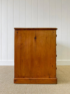 An Antique English Pine Pedestal Desk Sideboard c1890 with Wooden Knobs