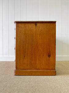 An Antique English Pine Pedestal Desk Sideboard c1890 with Wooden Knobs