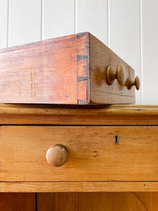 An Antique English Pine Pedestal Desk Sideboard c1890 with Wooden Knobs