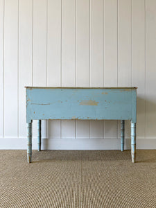 Antique English Country Pine Painted Console Table with Drawers c1890