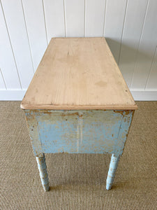 Antique English Country Pine Painted Console Table with Drawers c1890