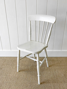 A Set of 4 Painted Elm Wood Farmhouse Chairs