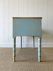 Antique English Country Pine Painted Console Table with Drawers c1890