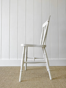 A Set of 4 Painted Elm Wood Farmhouse Chairs