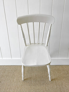 A Set of 4 Painted Elm Wood Farmhouse Chairs