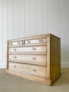 An Antique English Pine Chest of Drawers Dresser with Crystal Knobs c1890