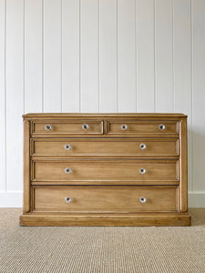 An Antique English Pine Chest of Drawers Dresser with Crystal Knobs c1890