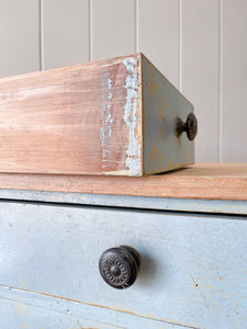 Antique English Country Pine Painted Console Table with Drawers c1890