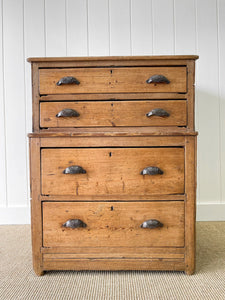 Antique English Pitch Pine Clerk's Desk or Shop Counter c1880