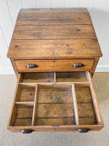 Antique English Pitch Pine Clerk's Desk or Shop Counter c1880
