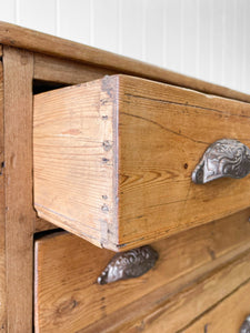 Antique English Pitch Pine Clerk's Desk or Shop Counter c1880