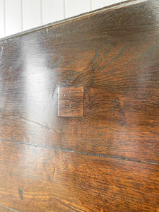 Antique English Georgian Country Oak Drop Leaf Table c1790