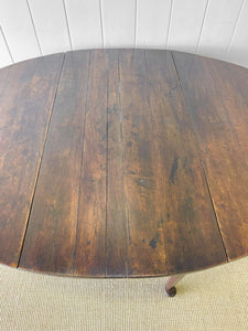 Antique English Georgian Country Oak Drop Leaf Table c1790