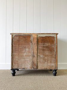 An Antique English Ebonized Black Chest of Drawers Dresser c1890