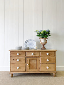 A Large English Pine Country 6 Drawer Buffet or Sideboard c1860