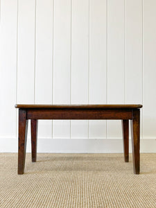 A Sturdy English Oak Caned Small Bench or Stool c1900