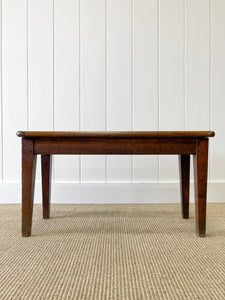 A Sturdy English Oak Caned Small Bench or Stool c1900