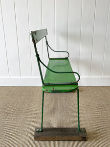A Stylish Antique English Strapwork Painted  Bench