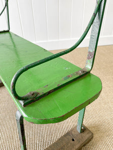 A Stylish Antique English Strapwork Painted  Bench